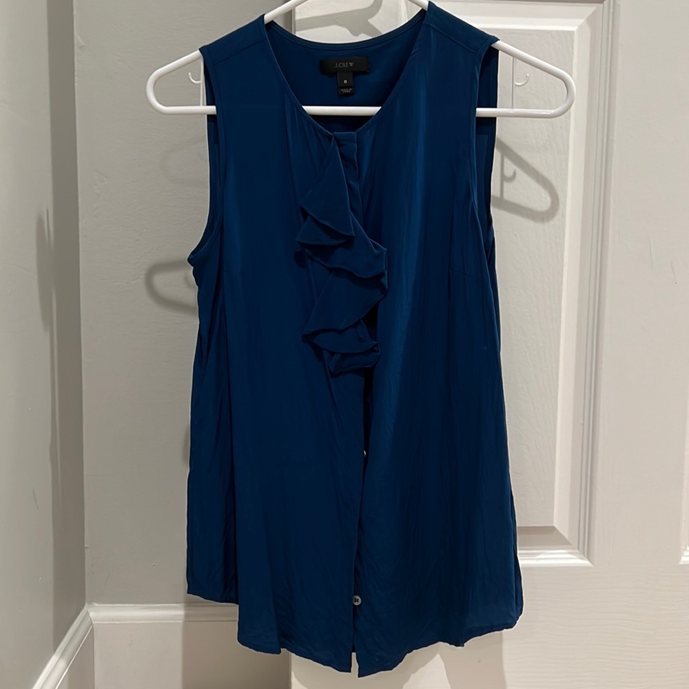 JCrew silk sleeveless button down blouse (like new)
